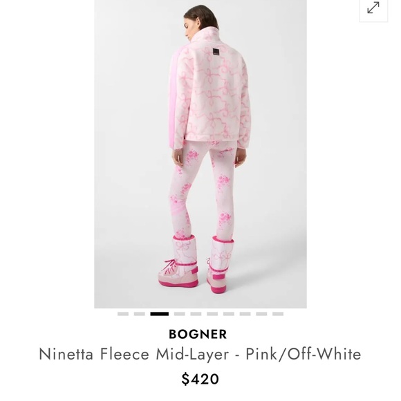 NWT Bogner FIRE+ICE x LoveShackFancy Ninetta 2 Jacket Hibiscus Medium RARE - Picture 4 of 8